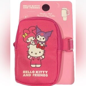 Hello Kitty And Friend Thermal Stainless Steel Mug Holder Pink Sanrio New